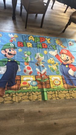 Super Mario Happy Birthday Party Banner
