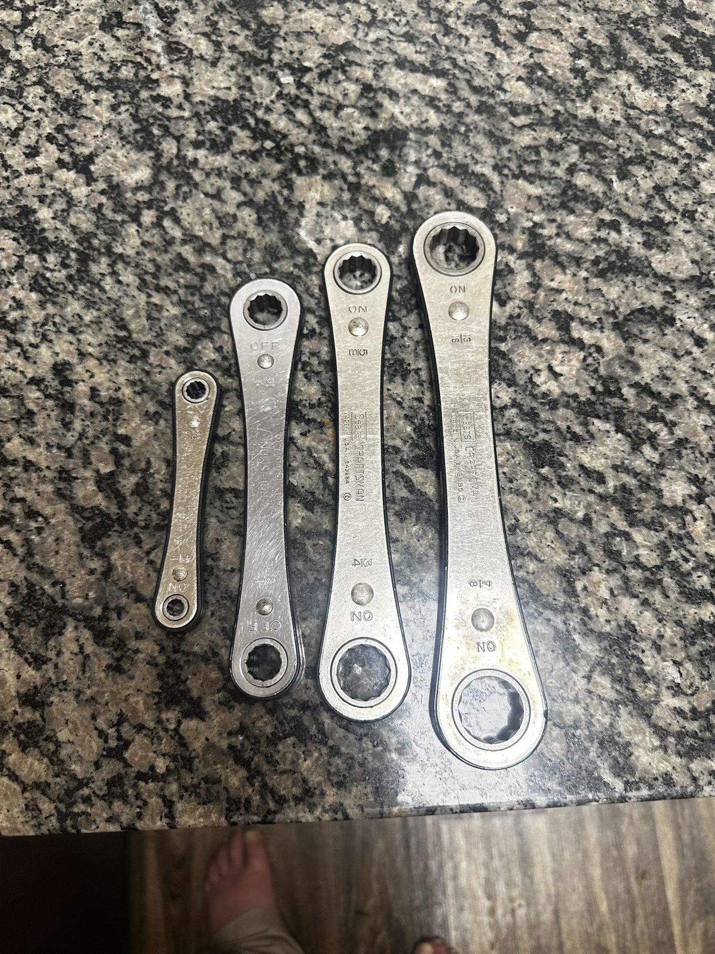 Vintage Sears Craftsman - 4pc Ratcheting Box End Wrenches - Made in USA 