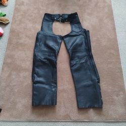 Motorcycle Chaps / Leather Braided Sides