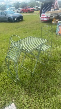 3 Piece Folding Iron Patio Set