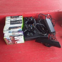 Xbox 360 Kinect With 19 Games 2 Controllers Tested And Works