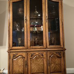 Oak Wood China Hutch 