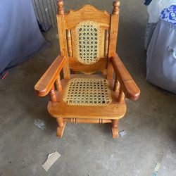 2 Kids Wooden Rocking Chairs