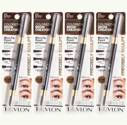 4 Pieces Of Revlon, ColorStay Brow Creator 2-in-1 Eye Makeup with Spoolie, Longwearing with Precision Tip, 610 Dark Brown, 0.23 Oz