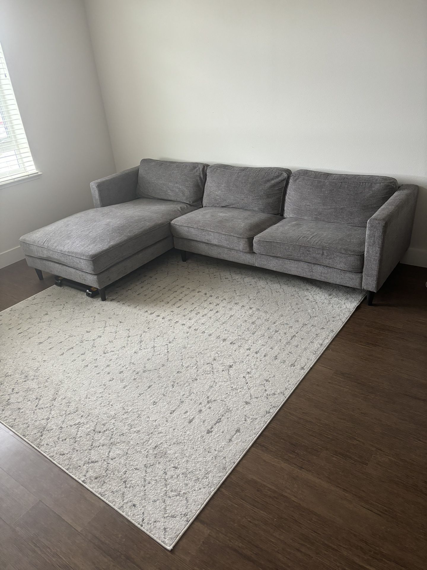 Living Spaces Grey Loveseat & Chaise