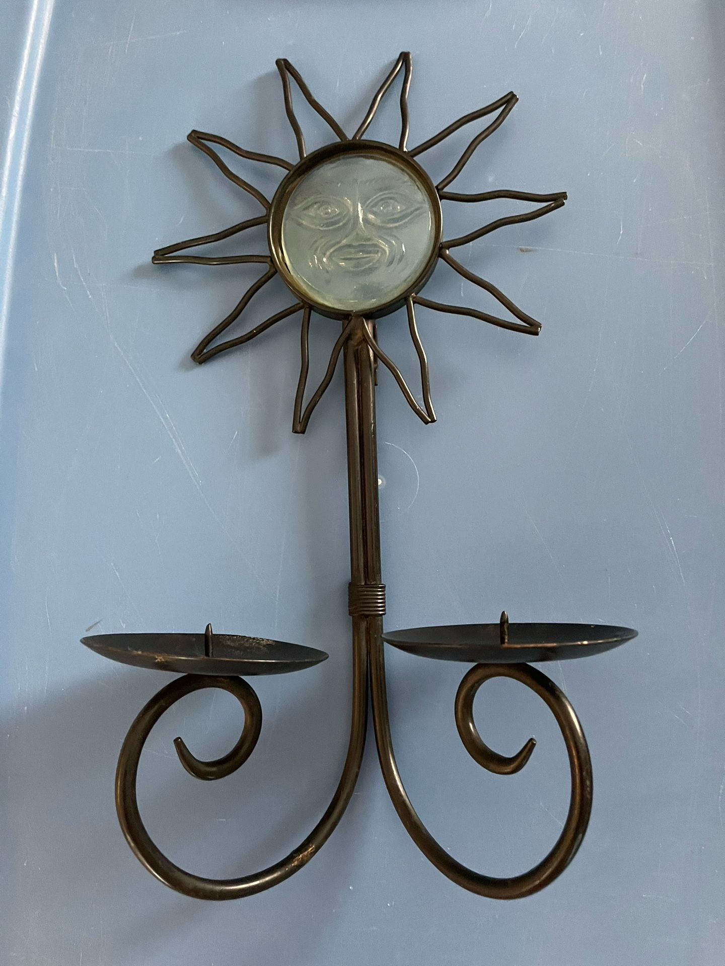 BEAUTIFUL. NEW. SUN WALL 2 CANDLES HOLDER BLACK