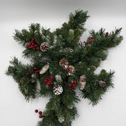 National Tree Company 28"  Spruce Snowflake Wreath with White Lights Holiday