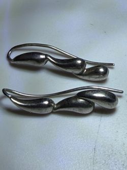 Vintage teardrop sterling silver earrings 925