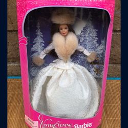 NRFB Mattel 1998 Winter Evening Barbie Doll #19220 New in Sealed Box Princess!