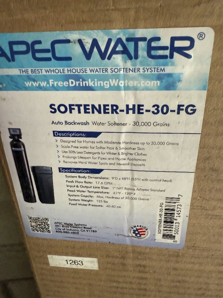 New In Box Water Softner 