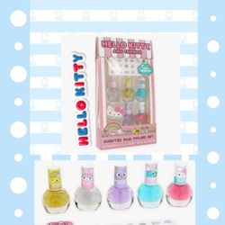 Hello Kitty & Friends Scented Nail Polish Set 5 ps and Stickers New