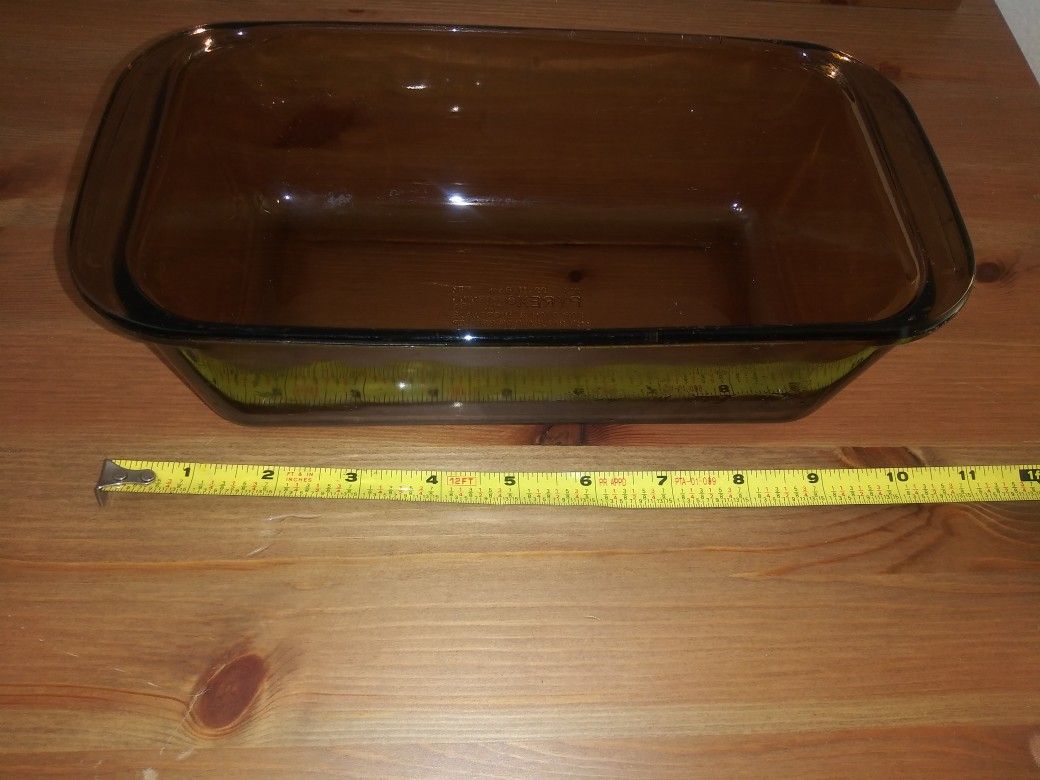 Vintage Amber Brown Pyrex Glass Loaf Pan