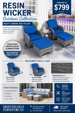 🔥 OUTDOOR PATIO SALE 🔥 Resin wicker wrapped around aluminum frame — built for style, comfort, and durability!