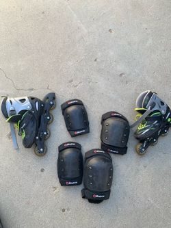 Roller blades w/ knee and elbow pads