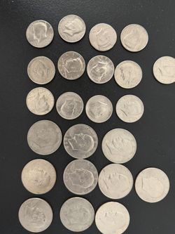 23 Coins, Half DOLLAR KENNEDY AND 10-Eisenhower dollar