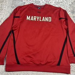 Under Armour Maryland Terrapins Basketball Long-Sleeve Pullover Size XL Red