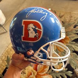 John Elway Signed Helmet 