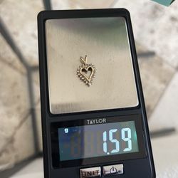 10k Solid Gold & Diamond Pendant 