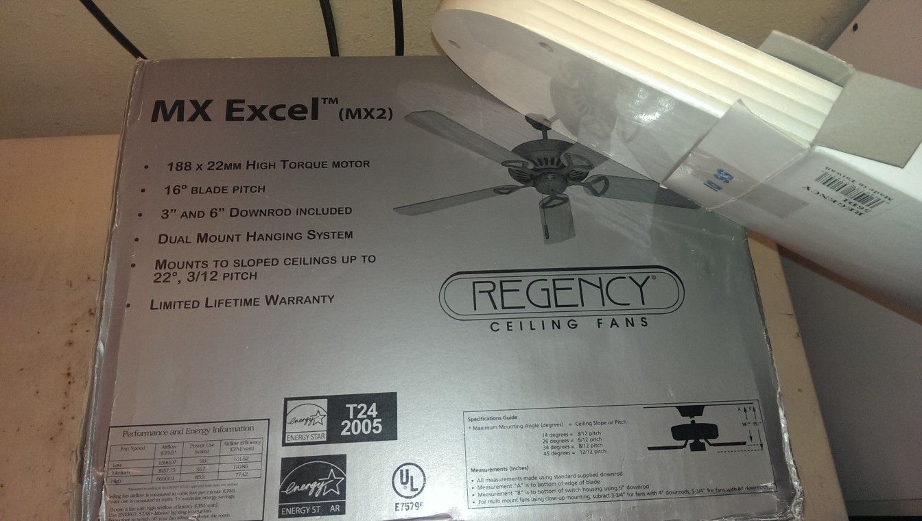Regency MX2 Excel ceiling fan motor kit with 56" blade kit