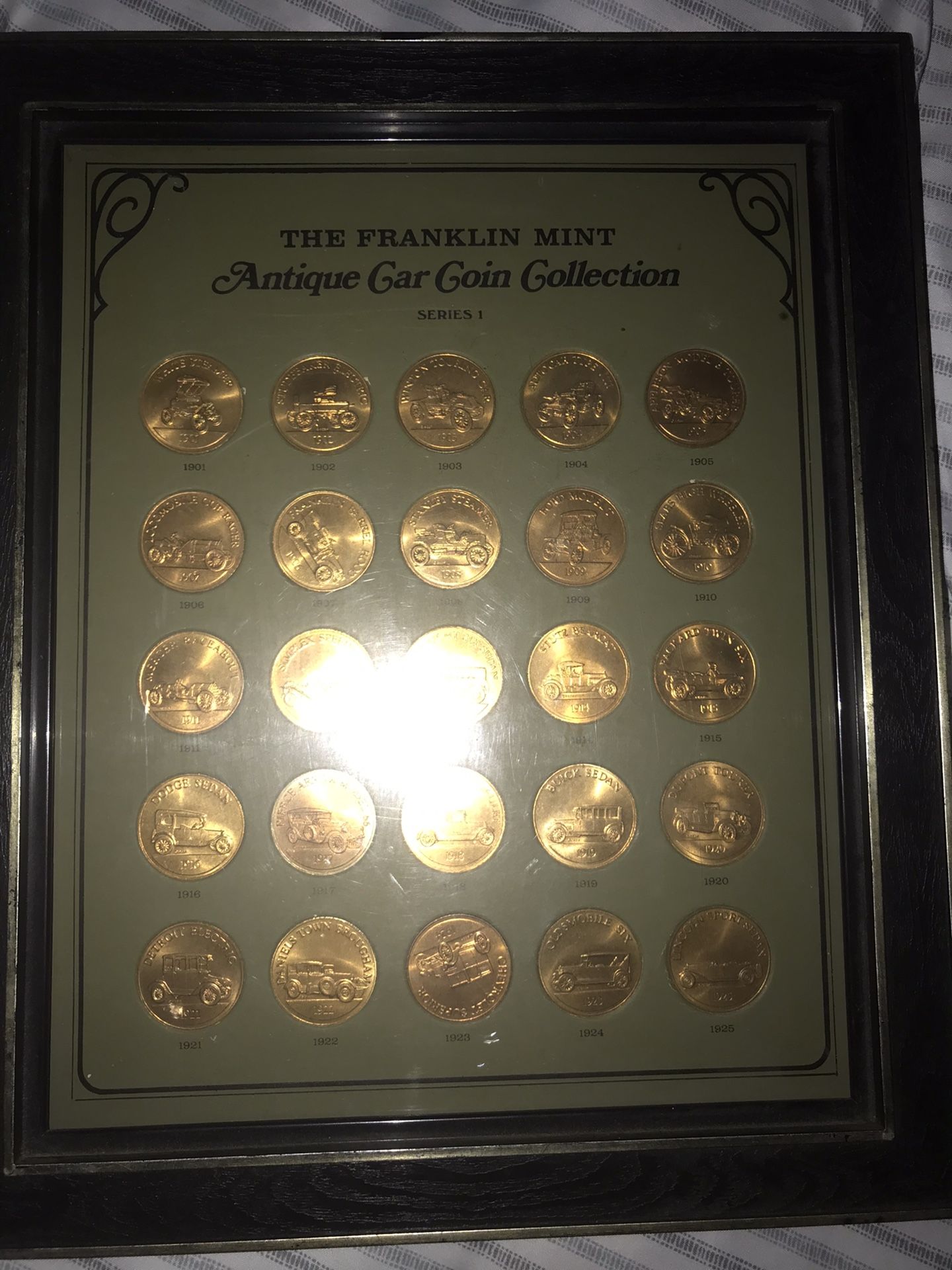 Franklin Mint Car Coin Collection In Frame Only $20