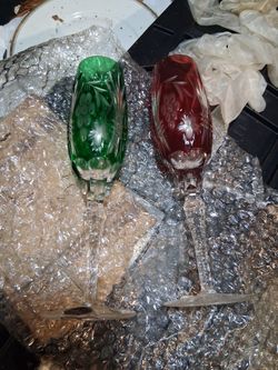 Vintage Crystal Clear Champaign Ckass