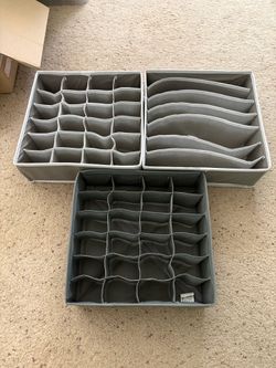 Lot of 3 Foldable Drawer Organizers, 12”x 12”, All for $1(not each)