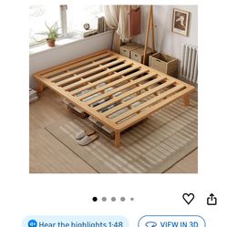 NEW Real Wood Full Platform Bed Base