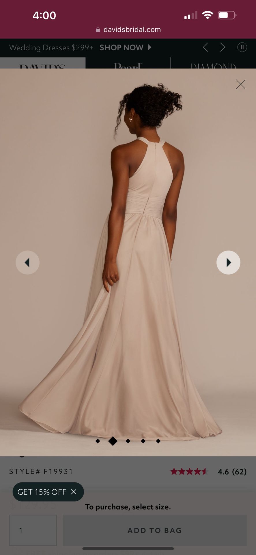 David s bridal High neck mesh dress with full skirt size 12 for Sale in High Point NC OfferUp