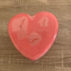 New Large Pink Heart 3 Wick Candle 