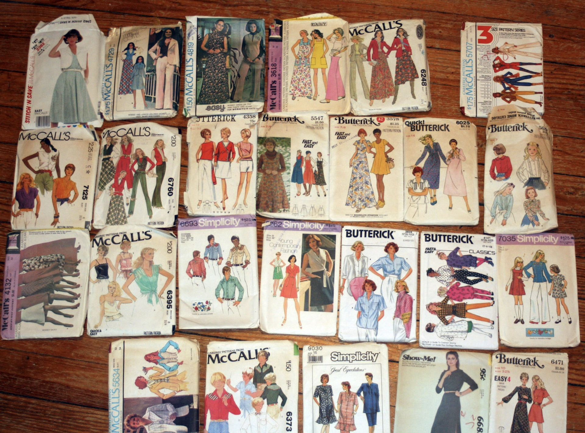 Lot Of 25 Vintage 70s & 80s Dress Patterns - McCall’s, Butterick, Simplicity