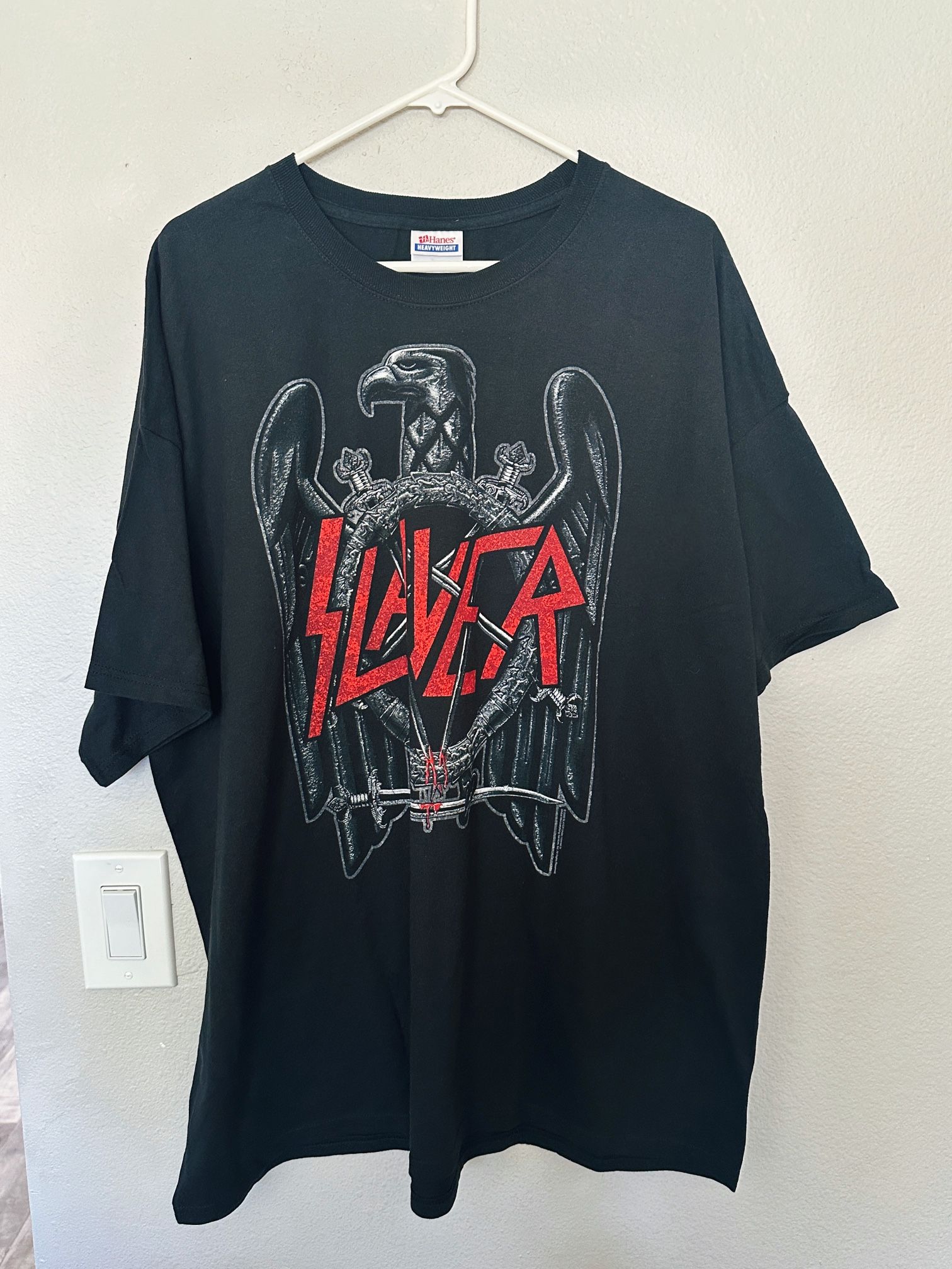 Oversized Slayer Graphic Black Band Tee Vintage