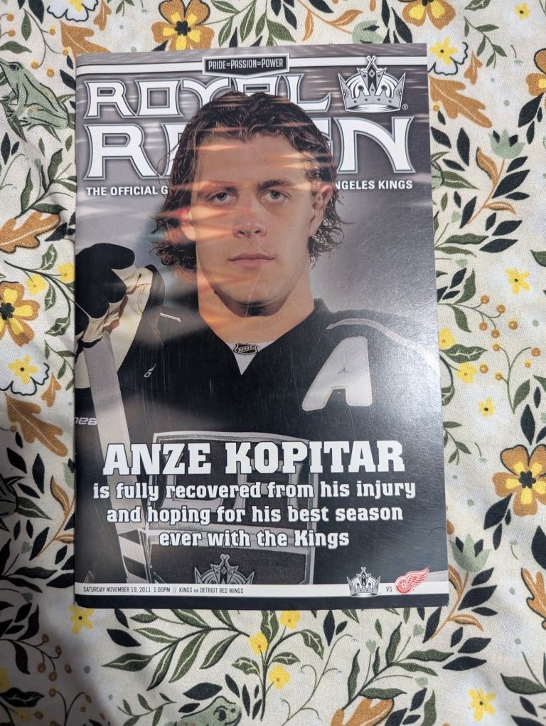 Royal Reign Game Program Los Angeles Kings Anze Kopitar
