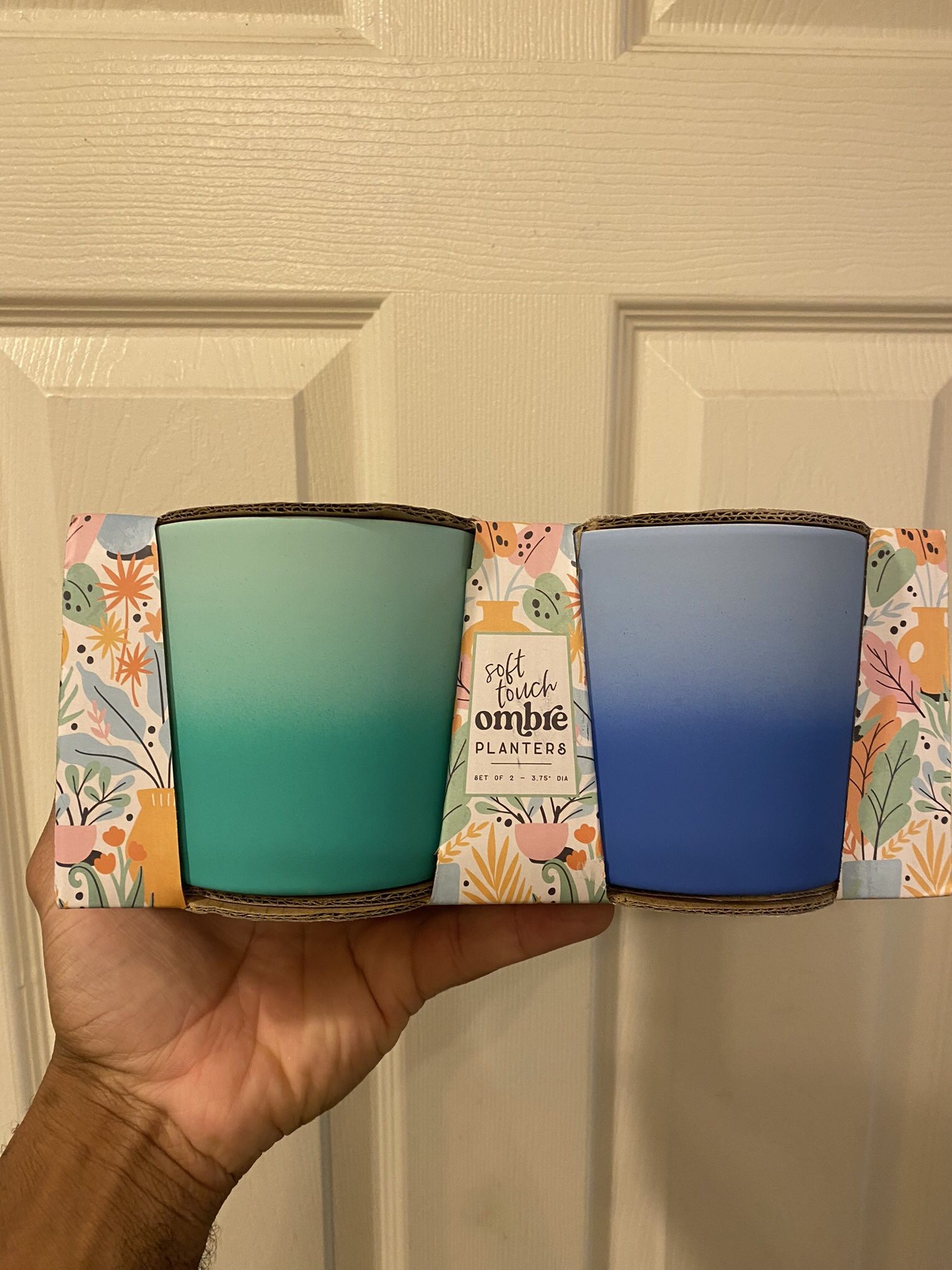 Set of Ombré Ceramic Planters | Drainage Hole | Indoor | Flowers, Plants, Succulents | 3.75” Inches