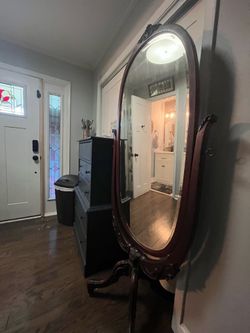 Antique mahogany full view swing mirror