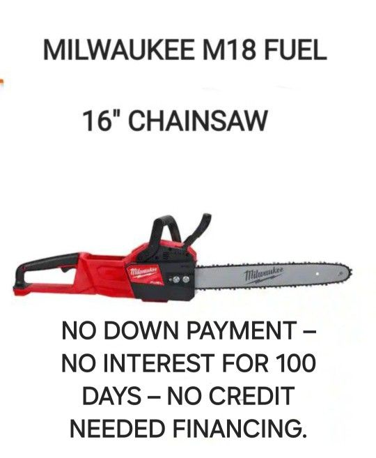 Milwaukee 16" Fuel Brushless Cordless Chainsaw, TOOL Only For Price, New, Financing Available 