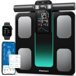 8 Electrode Smart Scale - Dual Frequency Measures Body Parts Separately - Large Screen At Eye level