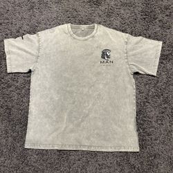 Grey Oversized Acid Wash T-Shirt