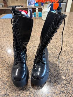 Girls Knee High Combat Boot