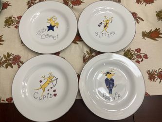 Pottery Barn Reindeer plates