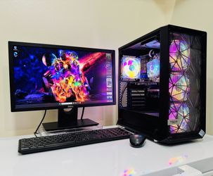 NEW DELL Starter Gaming PC 8 Core I7 CPU @3,4GHz. Nvidia GTX 1050 2G. 256GB SSD /1T HDD, 16G RAM. WIFI. USB3. 375W PSU. 22” Monit. Mouse/Keyb. Win11P