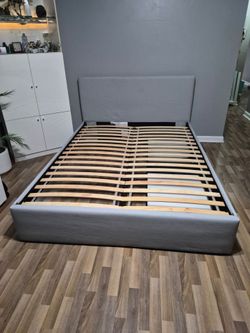 Queen bed frame and side table