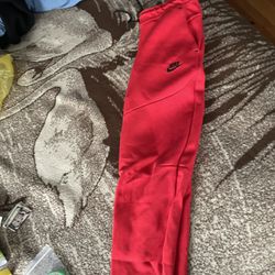 Red Nike Tech Joggers Size Small