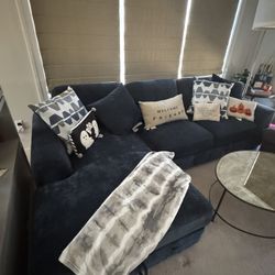 Navy Blue L Shaped Couch