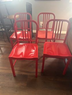 Metal chairs – red