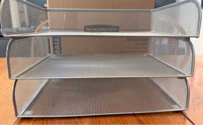 Wire Mesh Stackable Desk Organizer set of 3