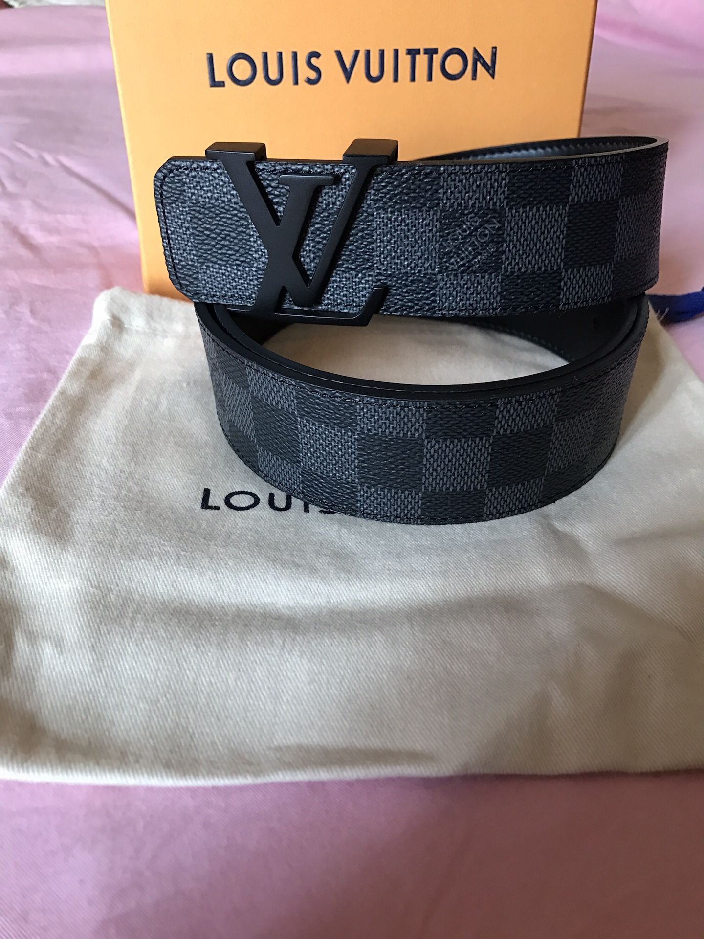Louis Vuitton Black Damier Graphite Belt 95/38 + more sizes available