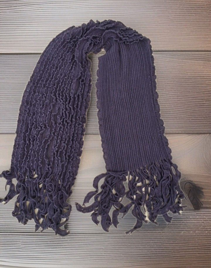 Purple Ruffled Fringe Scarf Shawl Wrap Stole – Stylish & Cozy – Act Fast!