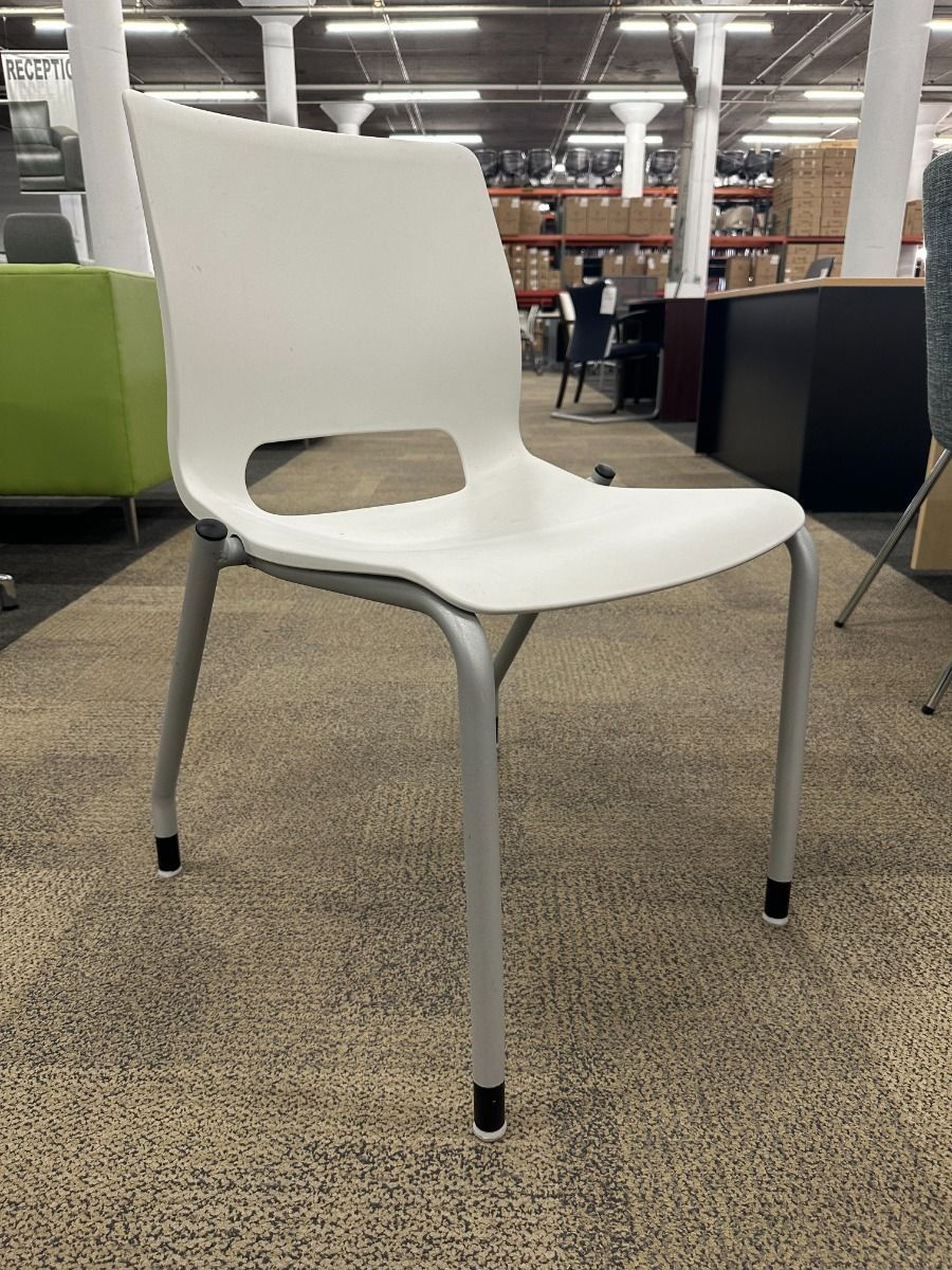 HON Motivate Stak Chair (White/Silver)