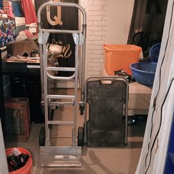 HARPER – 2-in-1 Convertible Aluminum Hand Truck with Four 10-inch Pneumatic Tires; Frame Capacity: 850 lbs (4-wheel) / 600 lbs (2-wheel)