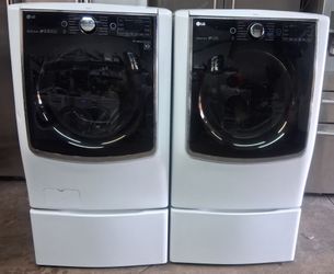 LG Super Capacity front loading washer and dryer, like new